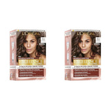 L'Oréal Paris Permanent hårfarve til enhver hudfarve, farvning uden ammoniak, universelle nude toner med fuld dækning af gråt hår, Excellence Creme, no. 5U lys kastanje (brun), 1 stk Naty Shop hårfarve 5U 192 G (pakke med 2)