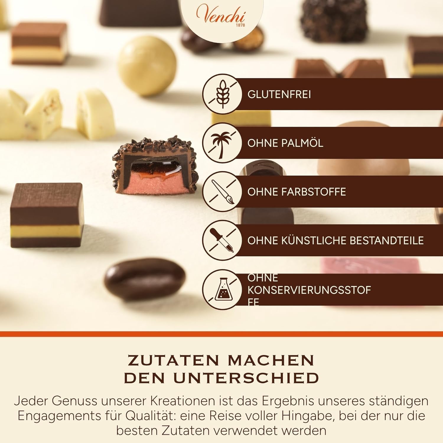 Venchi – Granblend Extra Black 75 % INGEN tilsat sukker, 1 kg – INGEN kunstige sødestoffer – Glutenfri – Vegansk