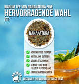 Nananatura'S Original LEMON BLISS TEA 85G | Frugtagtig og forfriskende sommerurtete | Som kold te, iste eller klassisk varm | Med blomster, blade og solmodne bær | Intet sukker