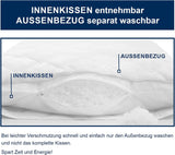Irisette Noblesse pude - Made in Germany - Pude med aftageligt betræk lavet af ren bomuld, 80 X 80 cm, Oeko-Tex certificeret Naty Shop standard puder