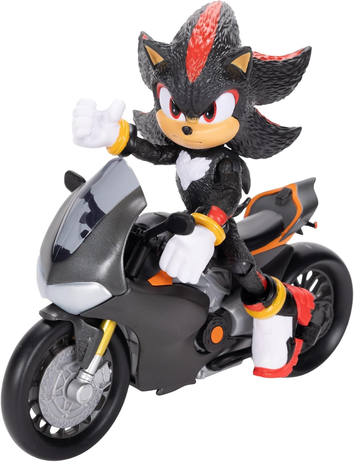 Sonic 3 The Movie Shadow Figure, 15 Cm, Bevægelig, Inklusiv Shadow Mobile fra Jakks Pacific, Akustisk, Sort Actionfigurer Naty Shop