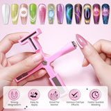 SUPWEE 5 i 1 Neglemagnetværktøj, Pink Cat Eye Magnet Für Nägel Multifunktions Magnetstift DIY Magic 3D Magnet Stick Pen Sæt Nail Art Magnet Stick Für Nail Art Diy-Zubehör