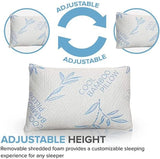 Comfysleep King Size Bamboo Viscose Pude Køling Strimlet Memory Foam Justerbar Bamboo Viscose Aftageligt/vaskbart betræk 2 stk Naty Shop Standard puder