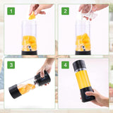 Mixer Smoothie Maker Tragbarer Entefter: 380Ml Standmixer Persönlicher Shaker Proteinshake Mit 6 Edelstahlmesser Tragbar-Bpa-Freie Mit Usb-Mixbecher Für Shakes,Saftoutdoor,Schwarz Bucatarie Naty Shop