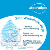 WaterWipes Sensitive+ vådservietter til baby og småbørn, 720 Count (12 Pack), 3-i-1 rengøring, pleje, beskyttelse, 99,9 % vand, tekstureret rensning, parfumefri