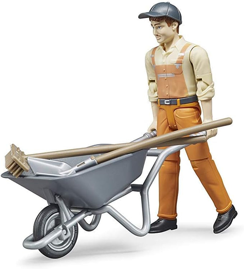 Bruder 62130 - Bworld figursæt kommunalarbejder - 1:16 legetøjsfigur, entreprenørkøretøj, bygningsarbejder, gård, mand Actionfigurer Naty Shop