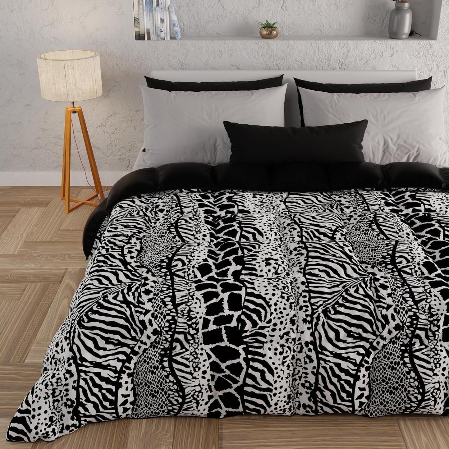 PETTI Artigiani Italiani - Vinterdyne, Vinterdyne, Enkel quilt, Dobbeltsidet, monofarvet og digitalt tryk, 100% hypoallergen mikrofiber, Made in Italy
