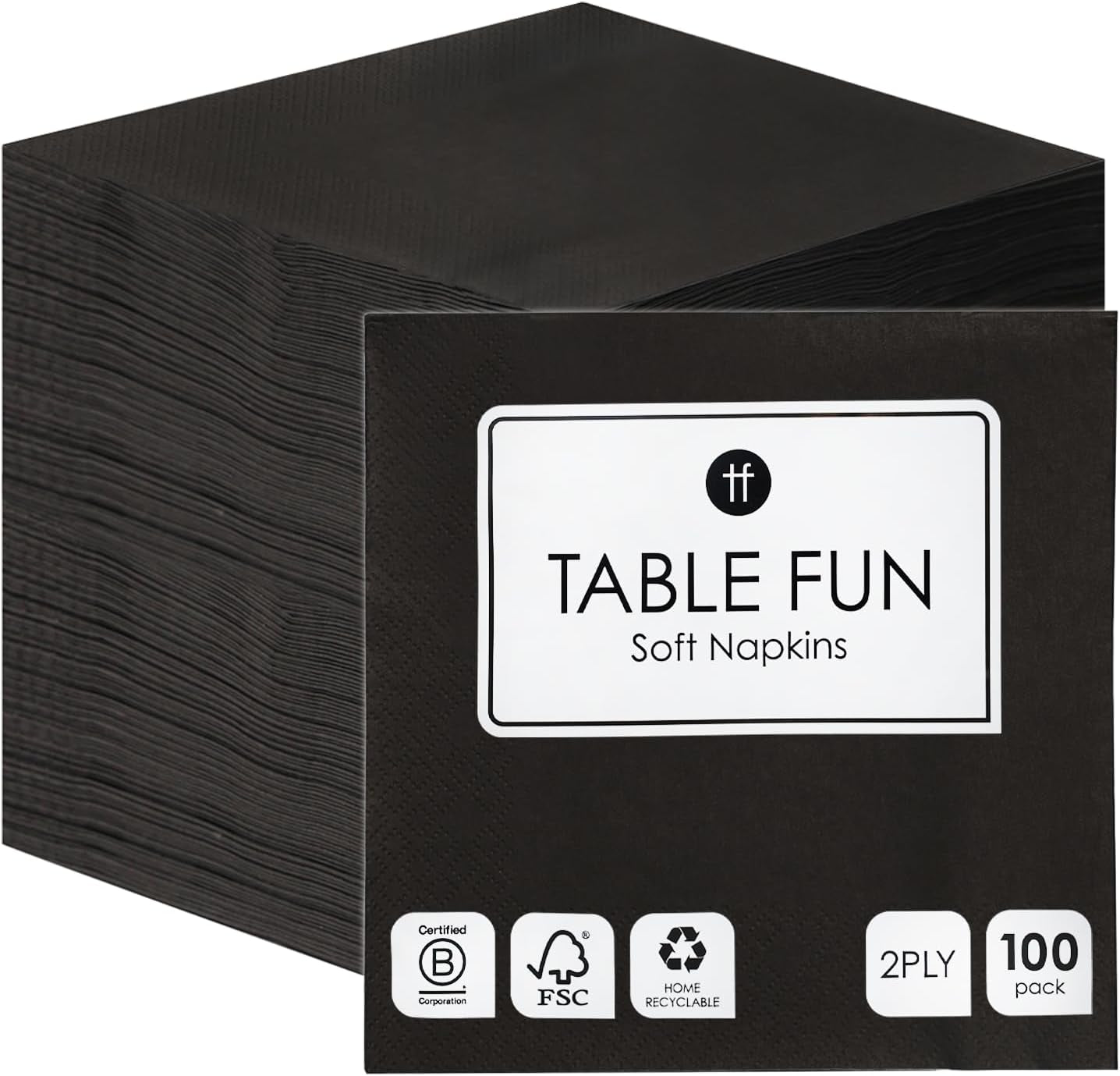 Table Kind 100 hvide bløde servietter i løs vægt, højkvalitetsservietter til fest, catering og daglig brug, FSC, bæredygtige og genanvendelige, fremstillet i EU | 2-lags | 33 cm
