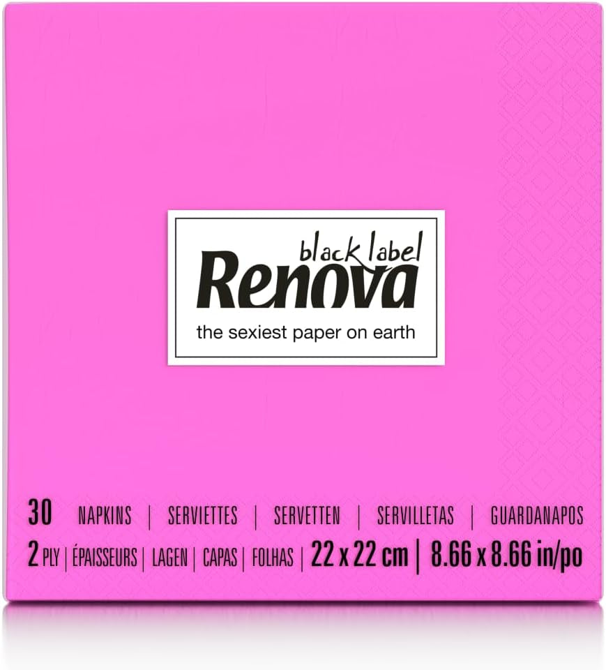 Renova cocktailservietter, fuchsia, 30 servietter