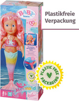 BABY Born Little Sister Mermaid 46 cm Vandtæt havfruedukke med langt hår og bevægelig glitterfinne, inkl. tiara og kam, 833681 Zapf Creation Dolls Naty Shop
