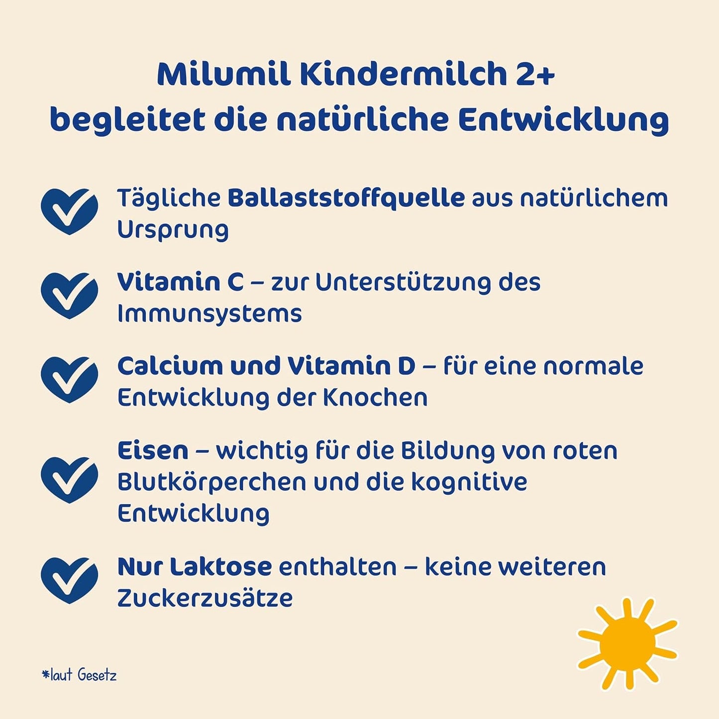 Milupa Milumil Vækstmælk 2+ - Fra 1 år - Til små børn i vækstfasen - 5 x 550 g