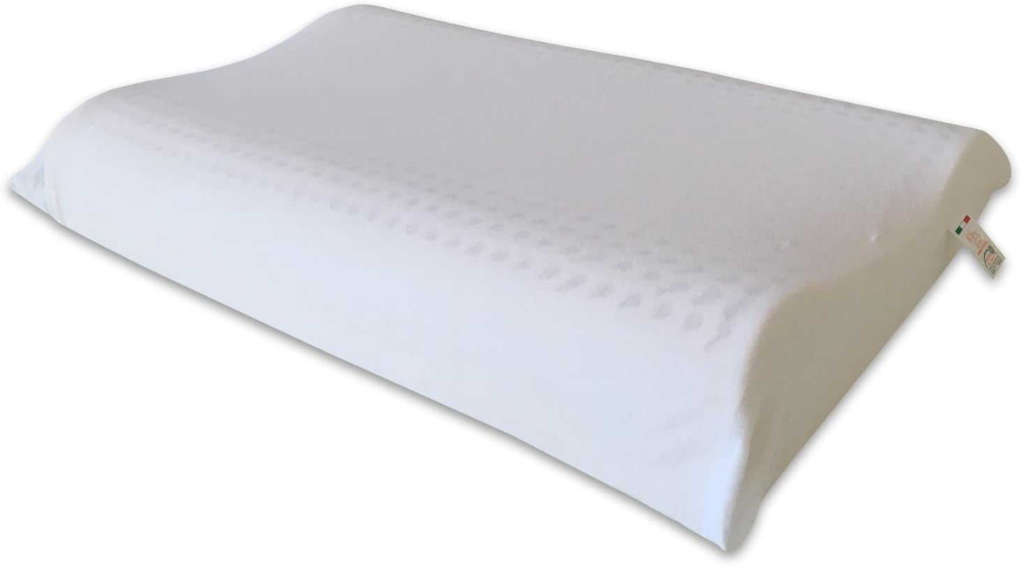 Naturlatex pude Double Wave Model - Perforeret latex pude Ultra åndbar Naturlig og sund restitution - Højeste komfort Ergonomisk Antibakteriel - 100% Made in Italy Naty Shop standard puder