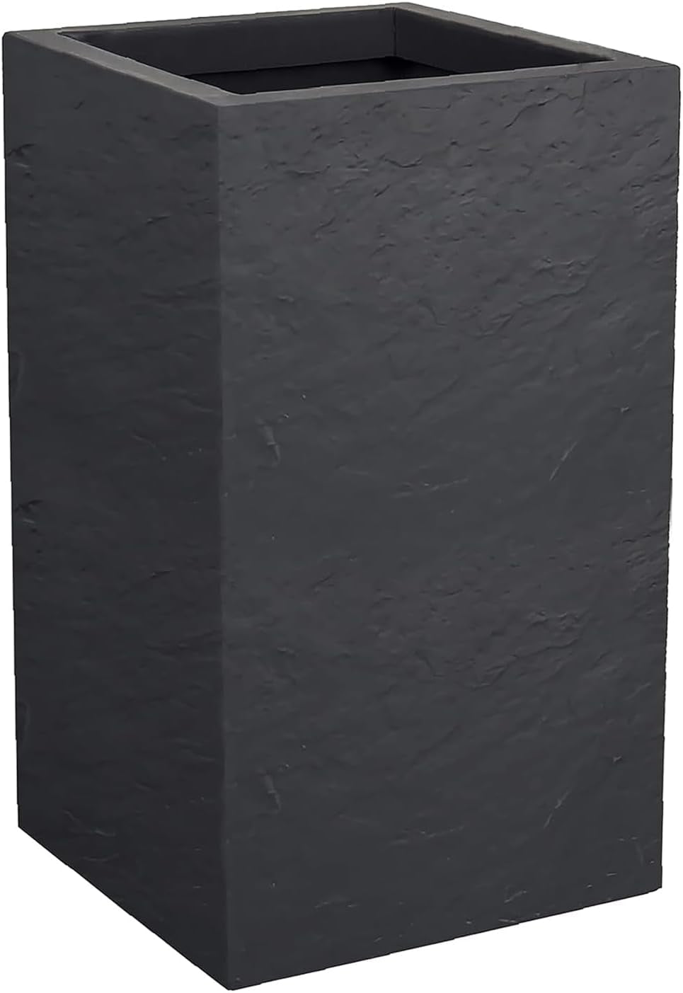 Volcania Up plantekasse, firkantet, høj, 36 l, stenlook, enkeltvæg, vandtank, 29,5 x 29,5 x 49,5 cm, antracitgrå