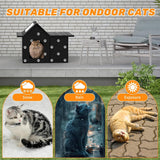 Katzenhaus Für Draußen Winterfest, Haus for verwilderte Katzen med abnehmbaren Kissen, Winterschutz for Haustiere med Türvorhängen, enkelt til montering