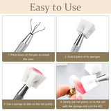 250 Stück Nail Art Schwamm Mit Metallgreifer Sponge Ombre Pinsel Nailart Nageldesign Tilbehør Nagelstudio Tilbehør til DIY Babyboomer Effekte Ombre Gradient Nageldesign
