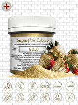 Sugarflair Pump Refill Gold - Pump Spray Food Coloring Refill Pack - 25g