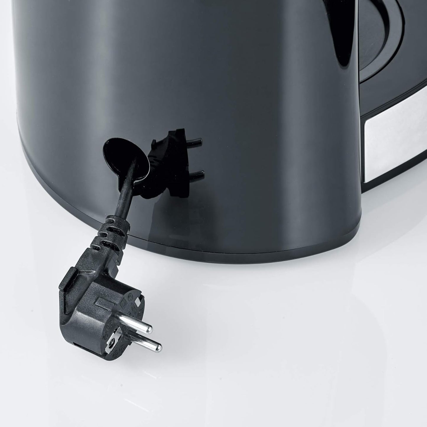 SEVERIN "TypeSwitch" espressomaskine med glaskaraffel og timer, AromaSwitch til valg af 2 bryggemuligheder, digitalt ur med timerfunktion, til op til 10 kopper, 1000W, børstet rustfrit stål-sort, KA 4826