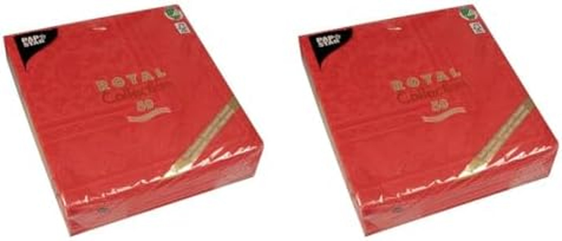 50 Premium servietter "ROYAL Collection" 1/4-fold 40 Cm X 40 Cm Rød Højkvalitets "Ornamenter" (pakke med 2)