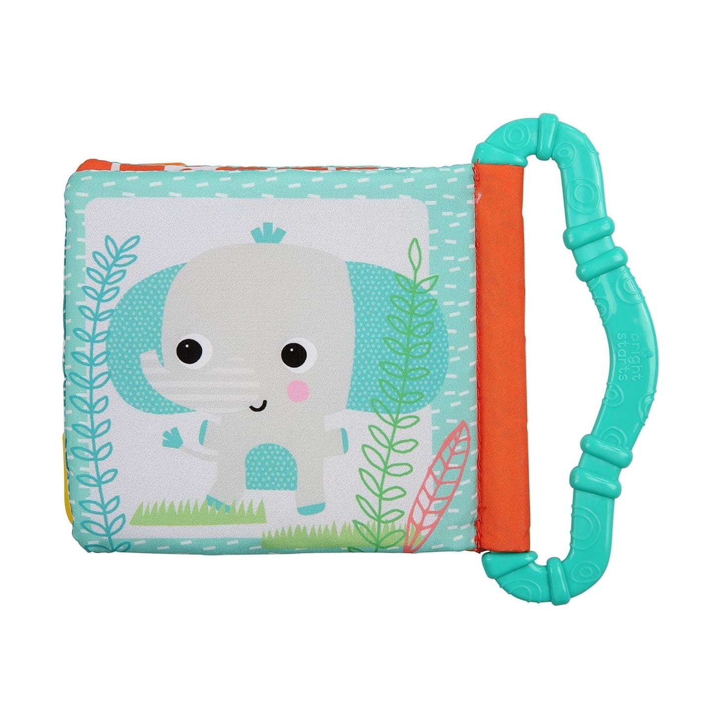 Bright Starts, Teethe & Read, Rangle Cloth Book Gribende Legetøj og Stof Dyre Billedbog, Rangle Book, Bidring, Beroligende tandkød, Legetøj til babyer og småbørn 3 måneders babylegetøj Naty Shop