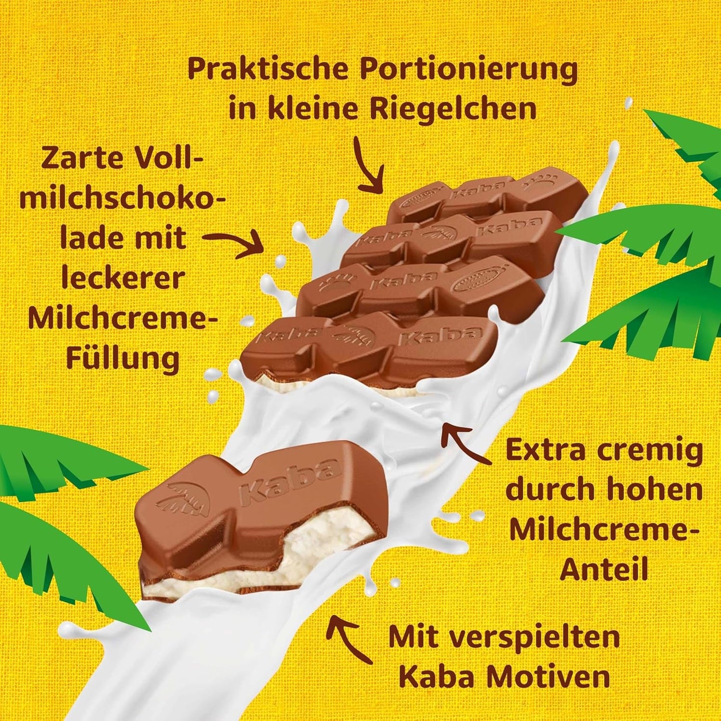 Kaba sødmælk og mælkeflødechokolade, fyldt chokoladebar, 90g bar, smelte-i-mund-chokolade med let mælkecreme og Kaba original smag