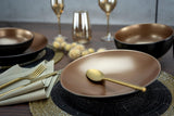 CreaTable, 23598, GLAMOR Series - Guld, 16-delt porcelænssæt, Porcelænskombinationsservice, Tåler opvaskemaskine og mikroovn, Kvalitetsfremstilling