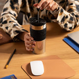 Bodum K11067-01 Travel Press Rustfrit stål sort kaffemaskine med erstatningslåg 350ml