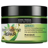 John Frieda - Deep Cleanse & Repair Mask / Treatment - Indhold: 250 ml - Med hampfrøolie + nærende avocado - Beroligende hårmaske til beskadiget hår Naty Shop Hair Mask 250 Ml (1 pakke)
