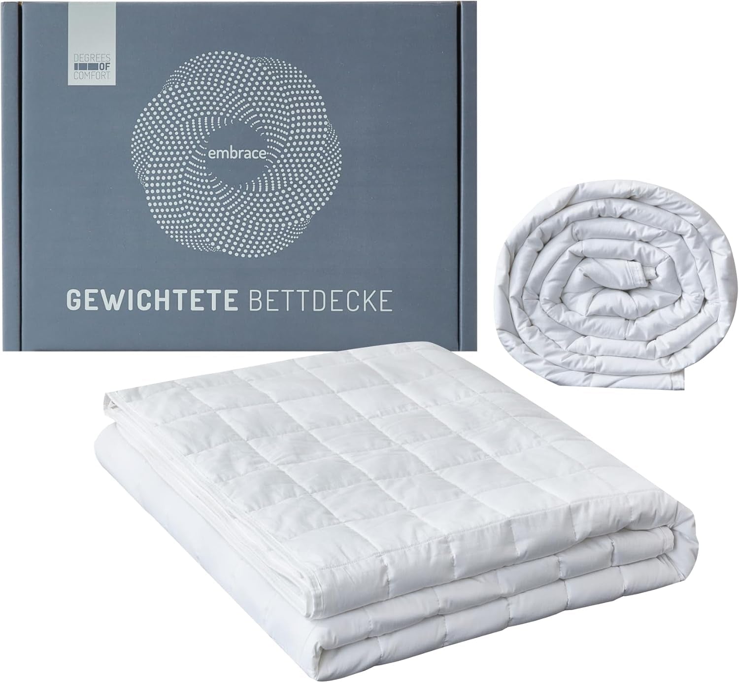 Degrees of Comfort vægtet tæppe 135X200Cm 7Kg, anti-stress terapitæppe lavet af 100% bomuld, tungt tæppe Vægtet tæppe til voksne Kan forbedre søvnen og reducere stress Grader af komfort Senge og tæpper 135 X 200 Cm 7,0 Kilogram