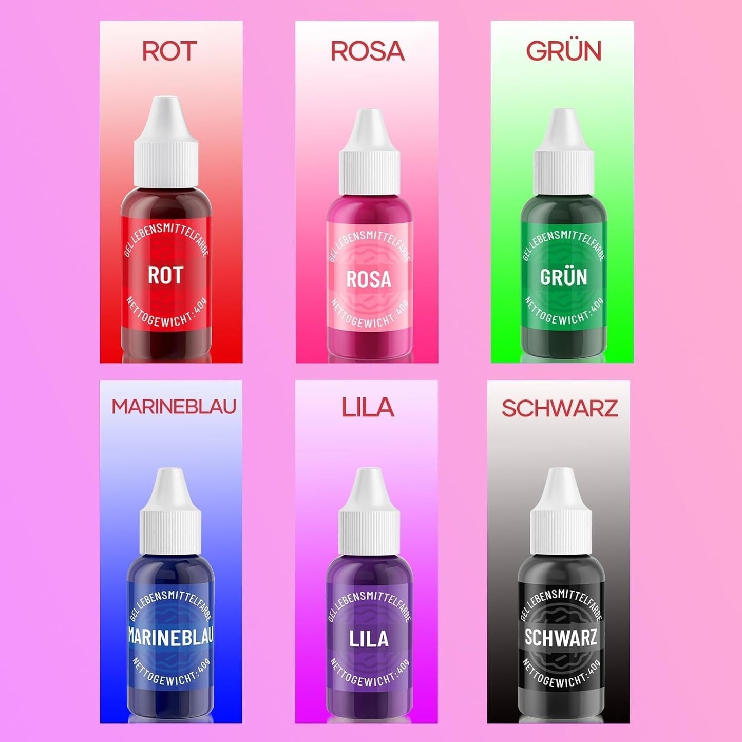 Sort gel-madfarve - 40 g gelébaseret madfarve, sukkerfri madfarve, højkoncentreret, til bagning af kager, makroner, glasur, fondant, småkager, donuts