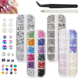 5820 Stück Strasssteine Nägel, Glitzersteine Nägel Und Halbrunde Perlen, AB Kristall Rhinestones, Flatback Nagel Steine Mit Pinzette Und Stift Für Nagel/Diy (Mehrere Größen Und Farben)