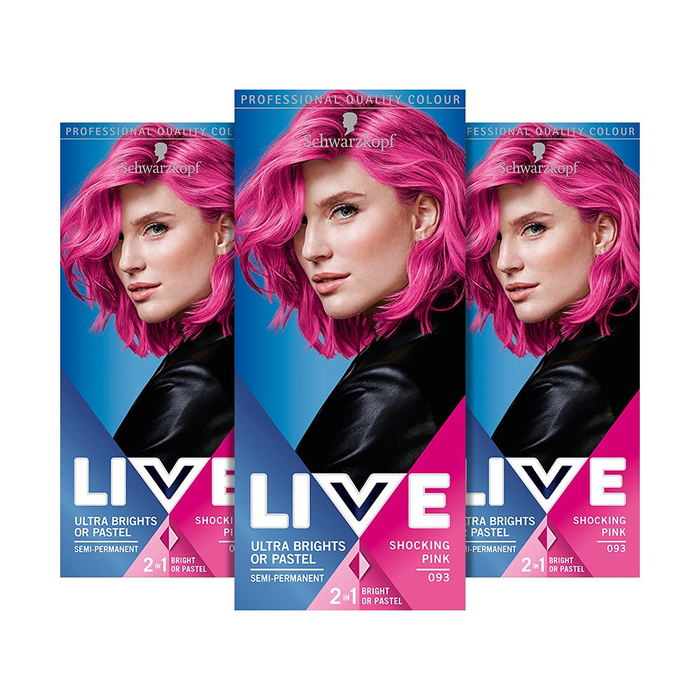 Live Ultra Bright eller Pastel Red Hair Dye 3 Pack Semi Permanent Color Holder op til 15 vaske - 092 Pillar Box Red Naty Shop Pastel Hair Dye Pink 3 Pack (pakke med 1)