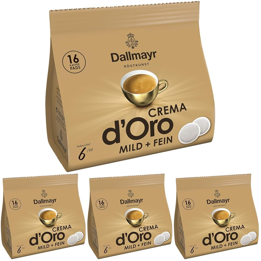 Crema d'Oro milde og fine pads (16 Kaffee Pads) (Packung mit 4)