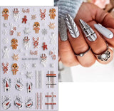 Jul 3D negle stickers 4 ark 5D negle stickers Stereoskopiske negle stickers dekorationer Negle Design Accessories