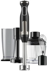 BLACK+DECKER Stand mixer | BXHBA1500E | 1500 Watt | 20 hastigheder | Turbo | Edelstahl | Spritzschutz | Inklusive Pürieraufsatz, Schneebesen, Zerkleinerer Und Messbecher Kitchen Naty Shop Single 4 Zubehörteile 1500W