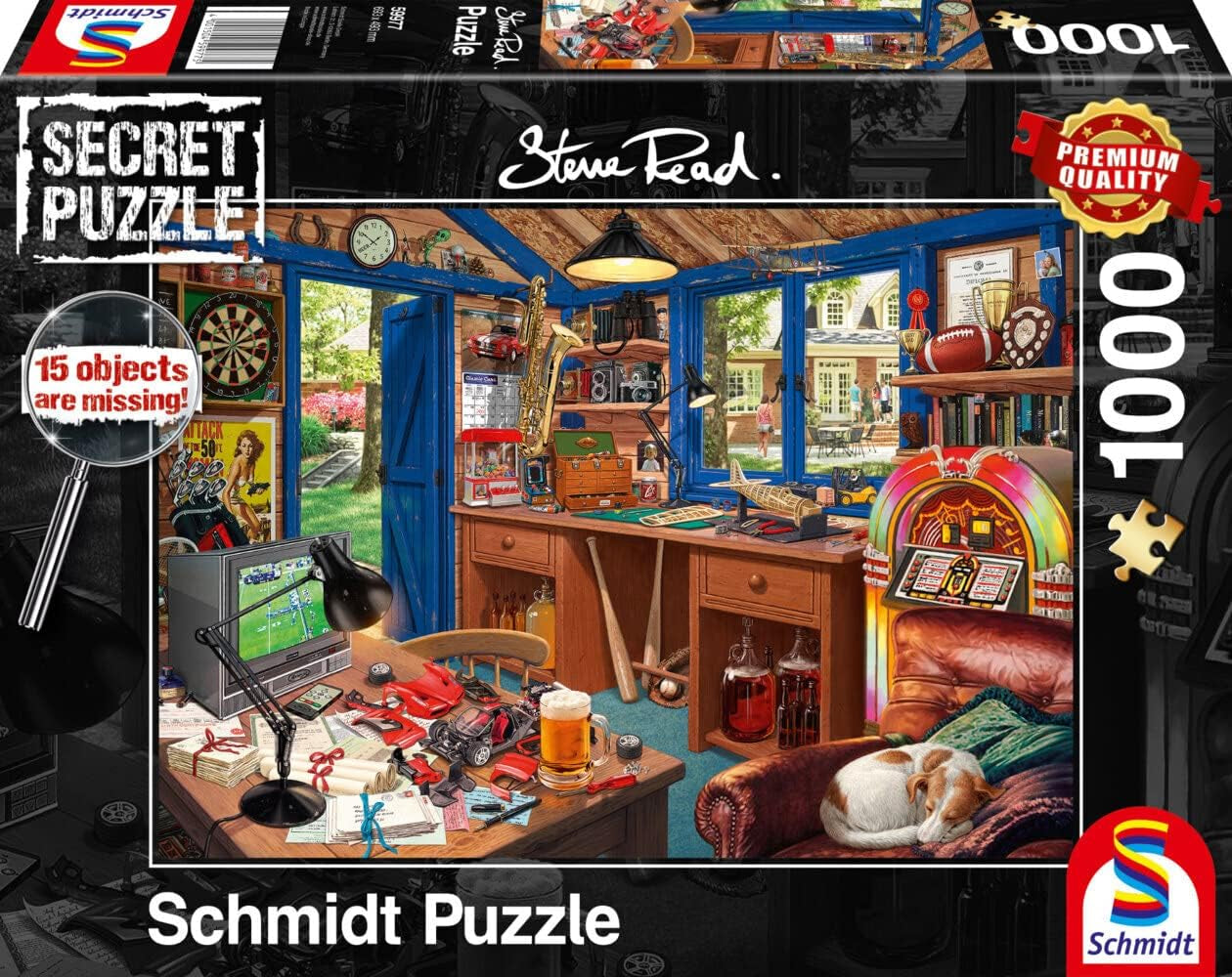 Schmidt Spiele 59977 Secret Puzzle Father's Workshop 1000 brikkers puslespil Naty Shop Standardtitel