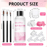 Polygel Nail Solution, Poly Gel Slip Solution Negle Kit, Polygel Liquid Nail Solutions 75 ml, 5 neglespidsklips, 3 neglebørster, 1 krystalkop, 100 rengøringsark