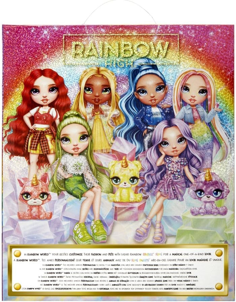 Rainbow High Fashion Dukke med Slime og Pet - Lilla - 28 cm Glitter Dukke med Glitter Slime, Magic Pet og Fashion Accessories - Legetøj til børn - Ideel til 4-12 år