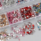 2000 stk Bunte Strasssteine ​​Nagel Glitzersteine ​​Nail Charms Nailart Edelsteine ​​Nagel Steine ​​Gllitzer Steine ​​Nagel Charms Nägel Tilbehør Kristalle Diamant Nageldesign Strass Nail Art Rhinestones Nail Gems