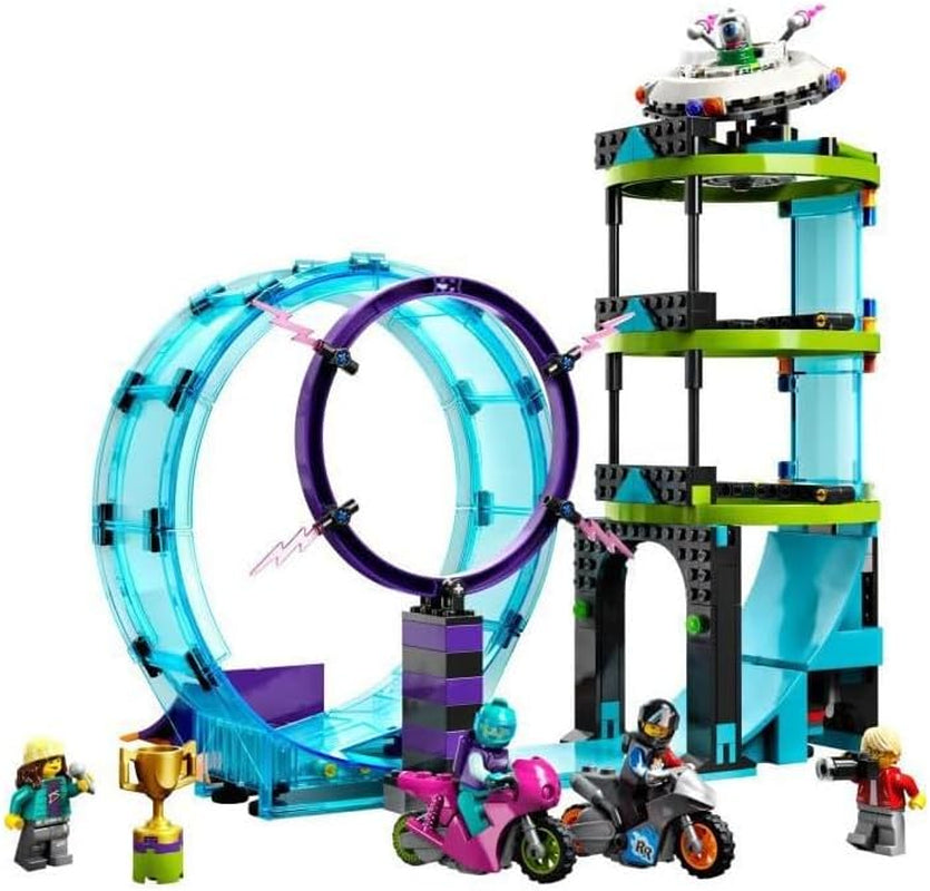 LEGO 60361 City Stuntz Ultimate Stunt Rider Challenge, 3I1-stunts for 1 eller 2 spillere, med 2-hjulede legetøjsmotorcykler til børn, sæt 2023 byggesæt Besuche den LEGO-Store