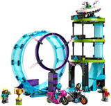 LEGO 60361 City Stuntz Ultimate Stunt Rider Challenge, 3I1-stunts for 1 eller 2 spillere, med 2-hjulede legetøjsmotorcykler til børn, sæt 2023 byggesæt Besuche den LEGO-Store