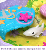 Polly Pocket Opbevaringsboks Muslingeskalstaske med 2 dukker og 1 ubåd Polly Pocket Mermaid Legetøj Age 4+ GNH11