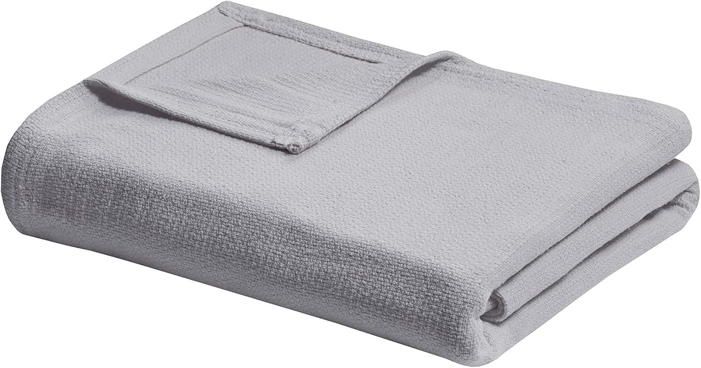 Madison Park Freshspun Wicker Twin Grå bomuldstæppe Senge og dyner Madison Park Grey Full/Queen