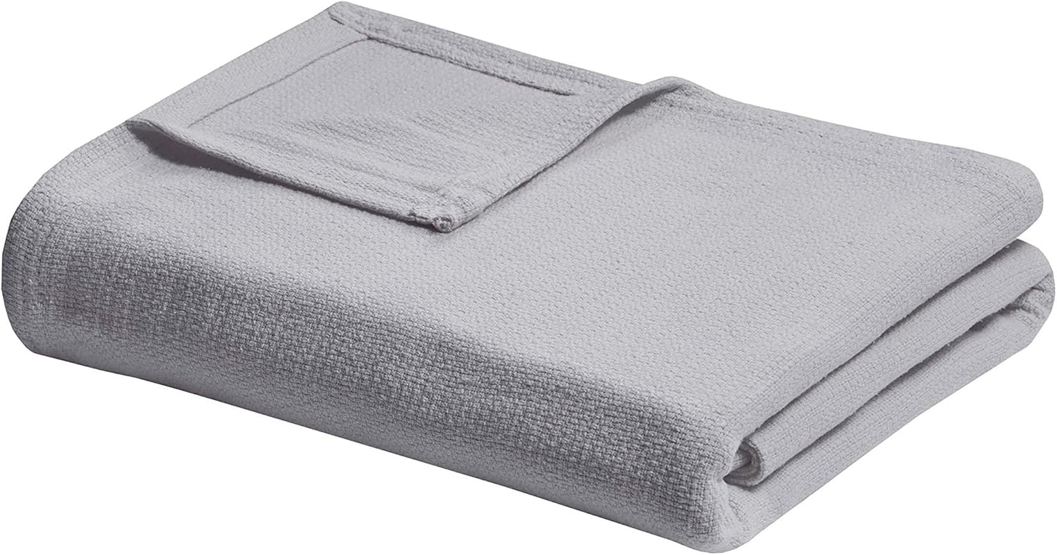 Madison Park Freshspun Wicker Twin Grå bomuldstæppe Senge og dyner Madison Park Grey Full/Queen