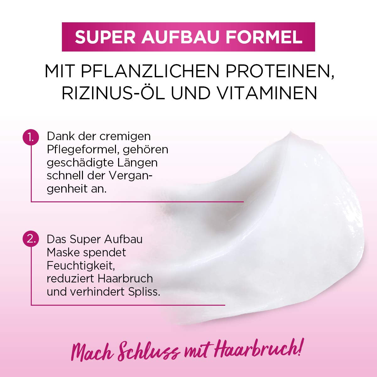 L'Oréal Paris Elvital Anti Split End Hair Mask til langt, beskadiget hår, Intensiv udskylningsbehandling, Med vegetabilske vitaminer og ricinusolie, Dream Length Super Build-up Mask, 1 x 300 ml Naty Shop Hair Mask