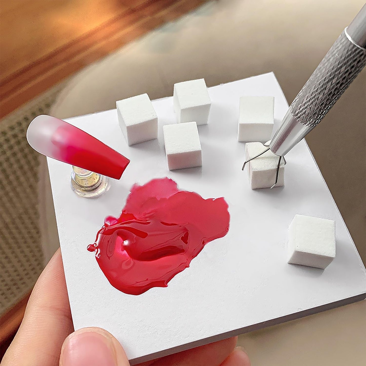 200 Stück Nail Art Schwamm Mit Metallgreifer, Sponge Nagel Pinsel, Nageldesign Tilbehør Schwammpinsel, Um Eine Varuandung Von Gradient Nail Art Patterns Zu Erstellen(Weiß?