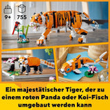 LEGO 31129 Creator Majestic Tiger, Panda eller Fish 3-i-1 Dyrefigursæt Legetøj til børn Drenge og piger Dyrebyggelegetøjsbyggesæt Besuche den LEGO-Store