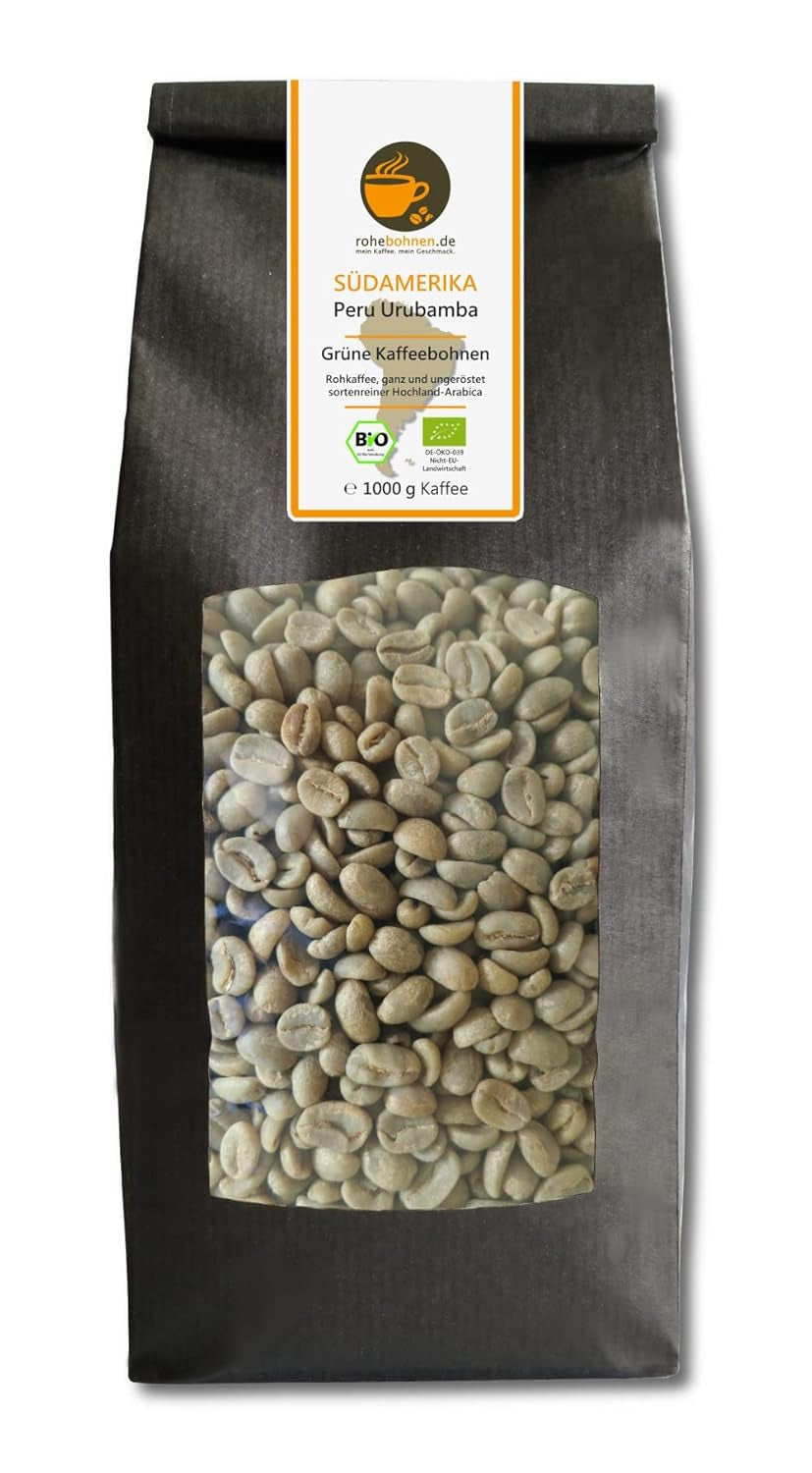 Økologisk rå kaffe - Peru Urubamba grøn kaffe (grønne kaffebønner 1000g) - GMP certificeret