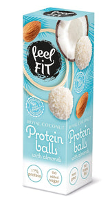 Sukkerfri kokospraliner med mandler, FIT FIT, uden tilsat sukker, 17% protein, 63 g