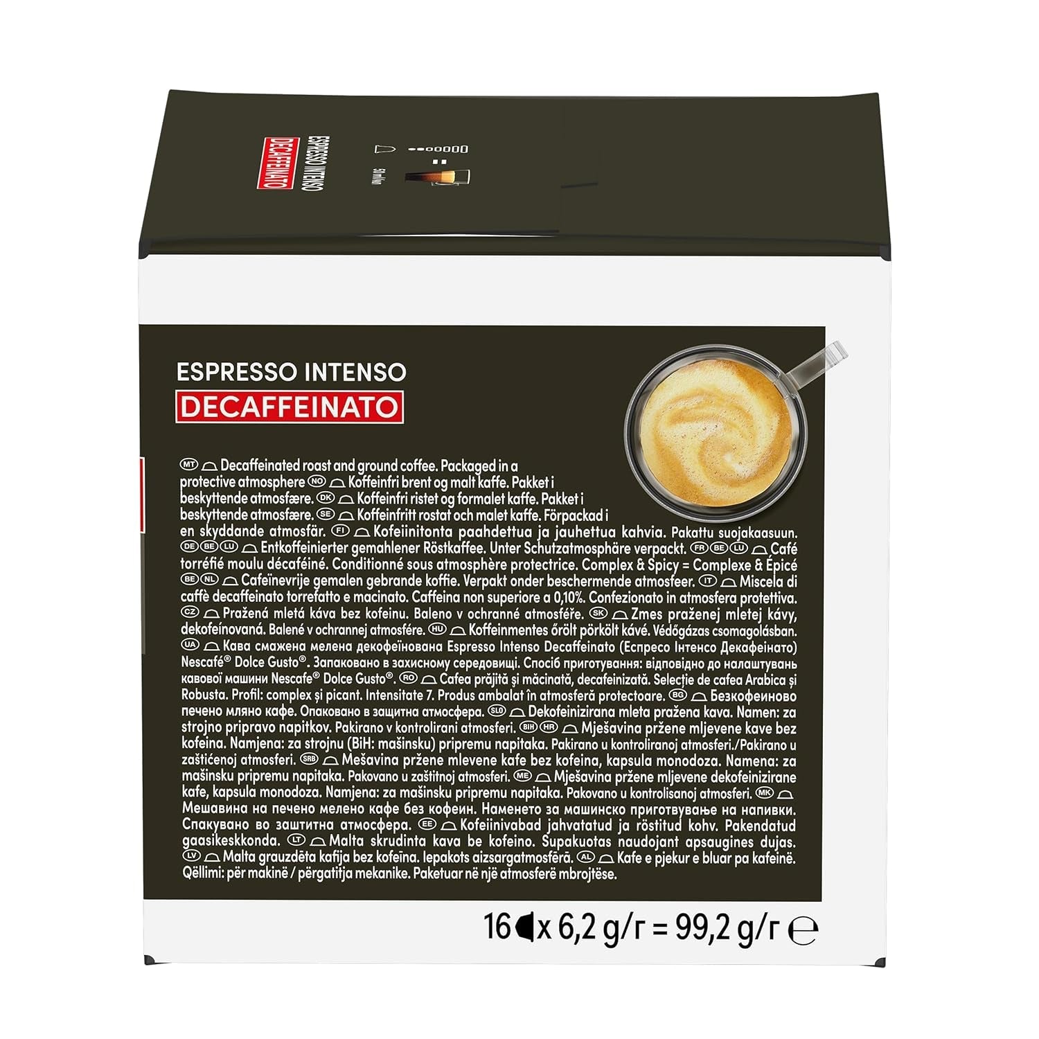 Nescafé Dolce Gusto Cafe Dolce Gusto Espresso Intenso Desc. | Nestle Pack 3 Kisten Mit 18 Kapseln,Die Jewells 16 Einheit(3er Pack)