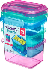 Madkasse sandwich box system | 450 ml | stabelbar og lufttæt madkasse med låg | for børn og voksne | uden BPA | blandede farver | 3 stk. Madkasser Naty Shop 3 X 400 Ml
